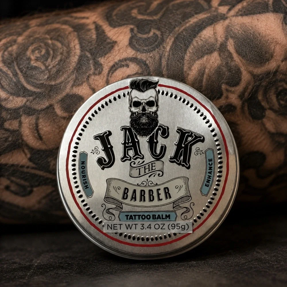 Jack The Barber Tattoo Balm 3.4 Oz Healing Natural Oils‎ For New & Old Tattoos